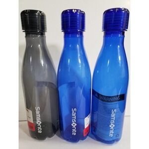 Set of 3 Samsonite Water Bottle Blue/Gray Transparent River Glowler BPA-Free NWT